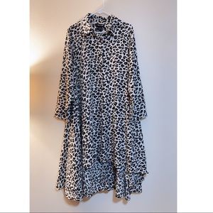 Leopard White Hight low Dress